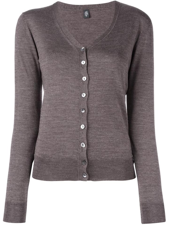Eleventy V Neck Cardigan, Women's, Size: Small, Brown, Silk/merino