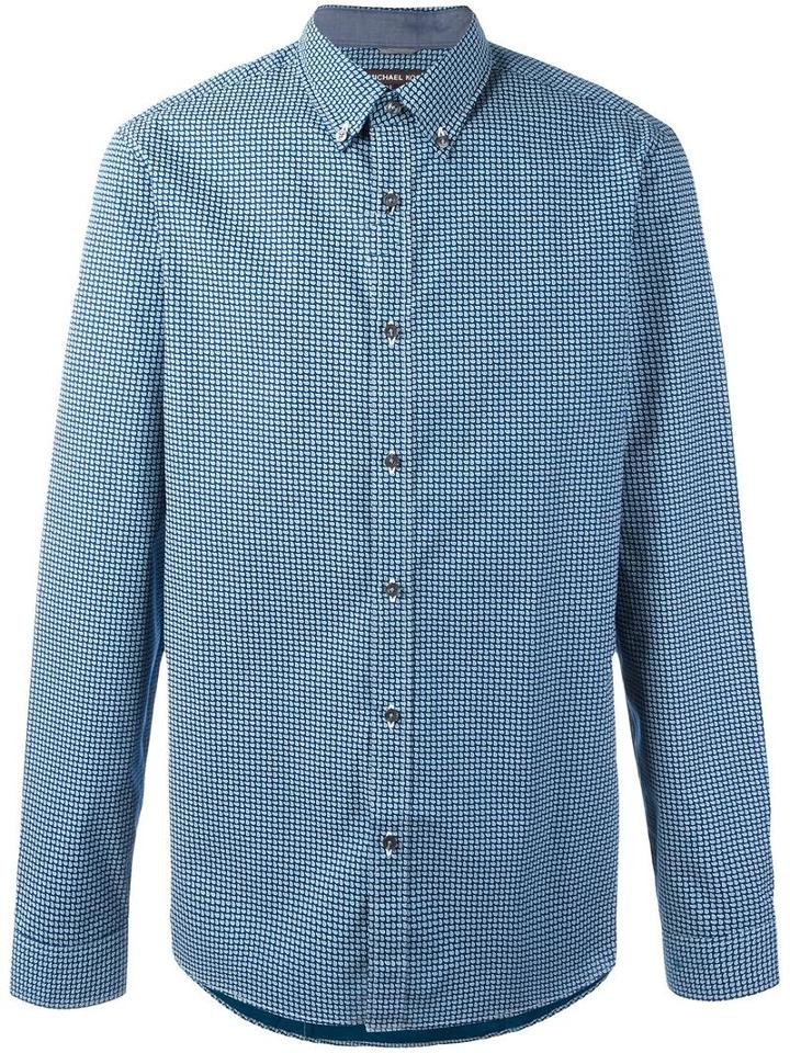Michael Kors Paisley Print Shirt, Men's, Size: Xl, Blue, Cotton