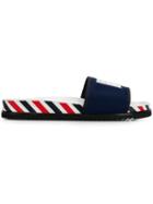 Thom Browne 4-bar Paper Label Airmail Pool Slide - Blue