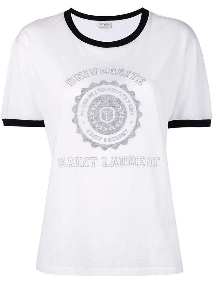 Saint Laurent Université Saint Laurent Ringer T-shirt - White