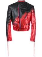 Haider Ackermann Metallic Biker Jacket, Men's, Size: Medium, Black, Calf Leather