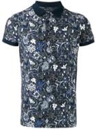 Etro Floral Print Polo Shirt - Blue