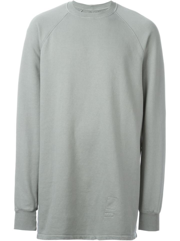 Rick Owens Drkshdw Crew Neck Sweatshirt, Men's, Size: L, Grey, Cotton