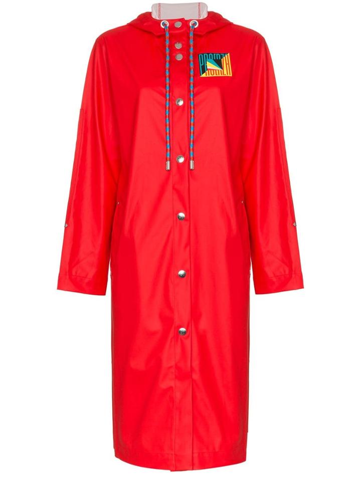 Proenza Schouler Press Button Rain Coat - Red