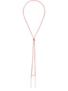 Carolina Bucci Pink Baby Girl Charm Lucky Silk And Gold Necklace -