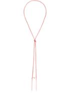Carolina Bucci Pink Baby Girl Charm Lucky Silk And Gold Necklace -