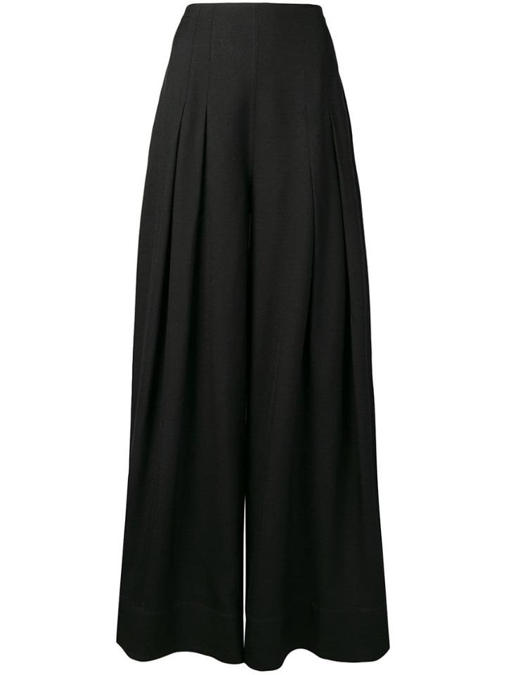 Jacquemus High Rise Palazzo Trousers - Black