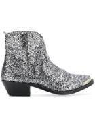 Golden Goose Deluxe Brand Glitter Ankle Cowboy Boots - Metallic