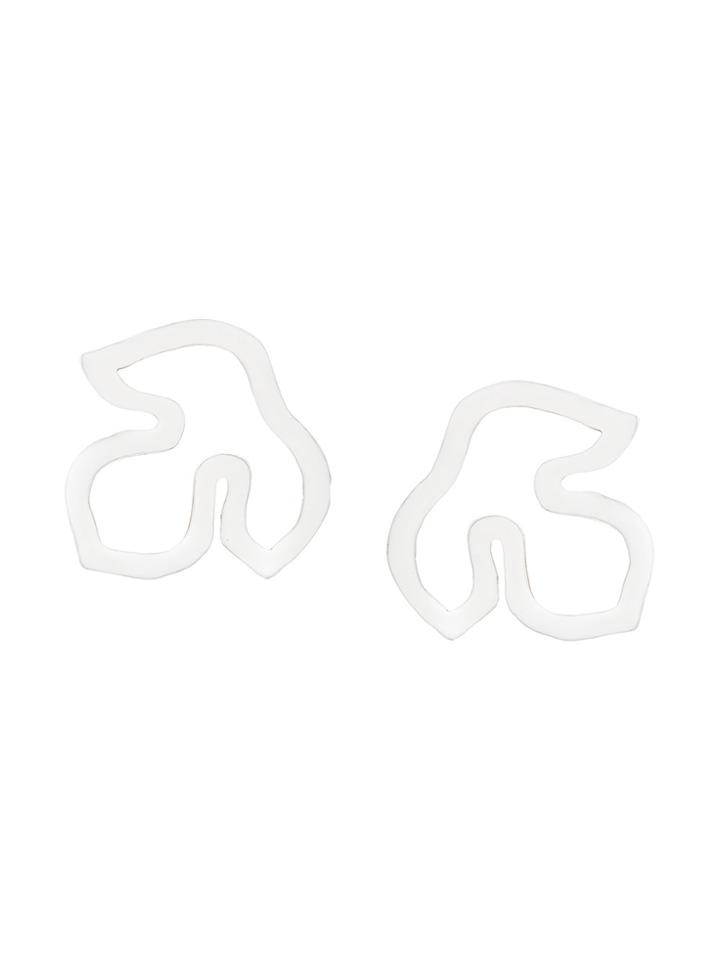 Oscar De La Renta Foliage Earrings - White