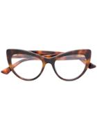 Mcq By Alexander Mcqueen Eyewear Oversized Cat Eye Glasses - Brown