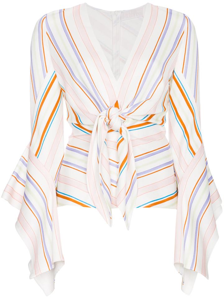 Peter Pilotto Stripe Tie Front Top - White