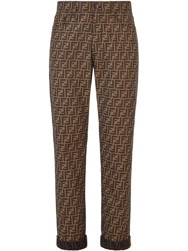 Fendi Ff Monogram Jeans - Brown