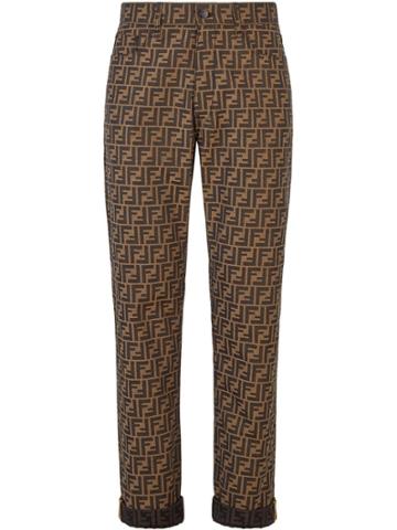 Fendi Ff Monogram Jeans - Brown