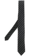 Saint Laurent Tennis Stripe Skinny Tie - Grey