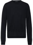 Prada Ribbed Crew Neck Sweater - Black