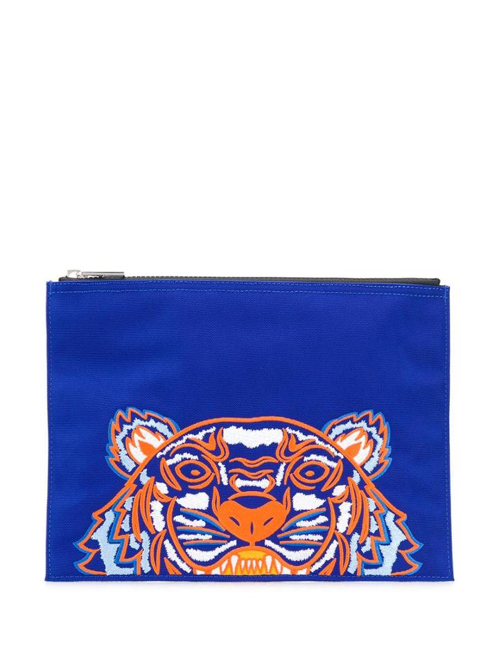 Kenzo Tiger Print Clutch Bag - Blue