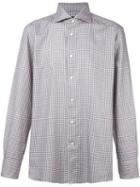 Ermenegildo Zegna Plaid Button Down Shirt, Men's, Size: 41, Pink/purple, Cotton