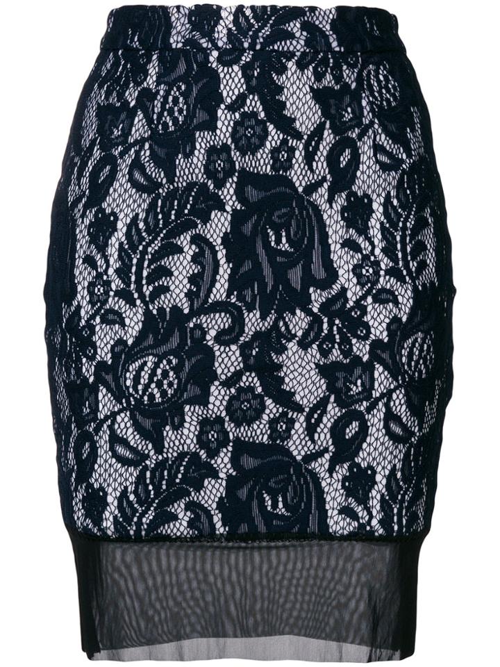 Just Cavalli Lace Pencil Skirt - Blue