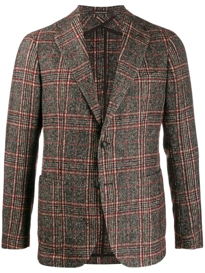 Tagliatore Checked Single-breasted Blazer - Red