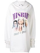 Misbhv Printed Elongated Hoodie, Women's, Size: Small, White, Cotton/polyamide