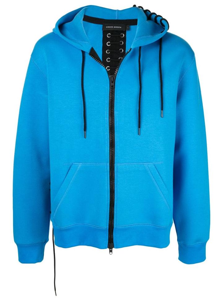Craig Green Hooded Zip Cardigan - Blue