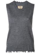 Uma Wang Sleeveless Distressed Hem Sweater - Grey
