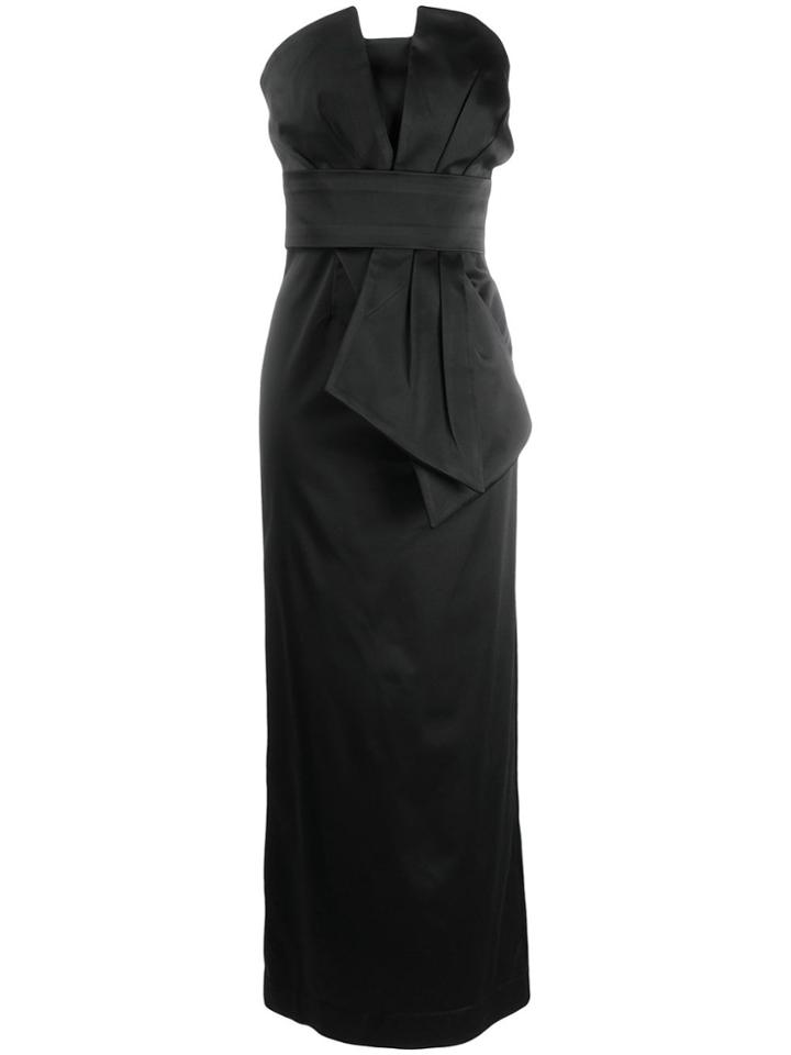 P.a.r.o.s.h. Pleated Neck Gown - Black