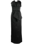 P.a.r.o.s.h. Pleated Neck Gown - Black