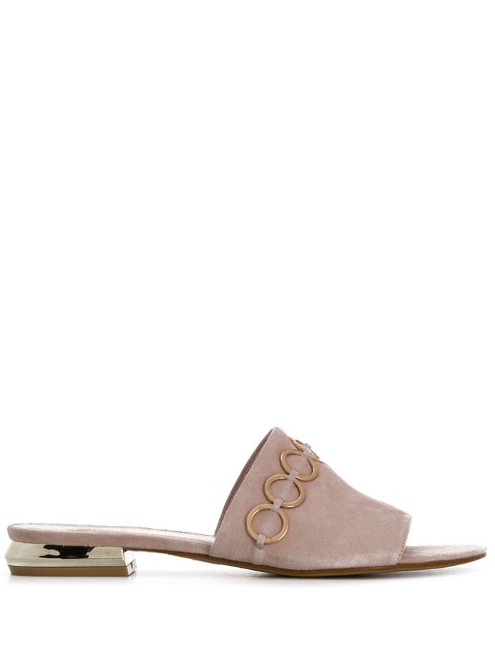Tosca Blu Ring Embellished Sandals - Pink