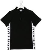 Dkny Kids Logo Side Stripe Polo Shirt - Black