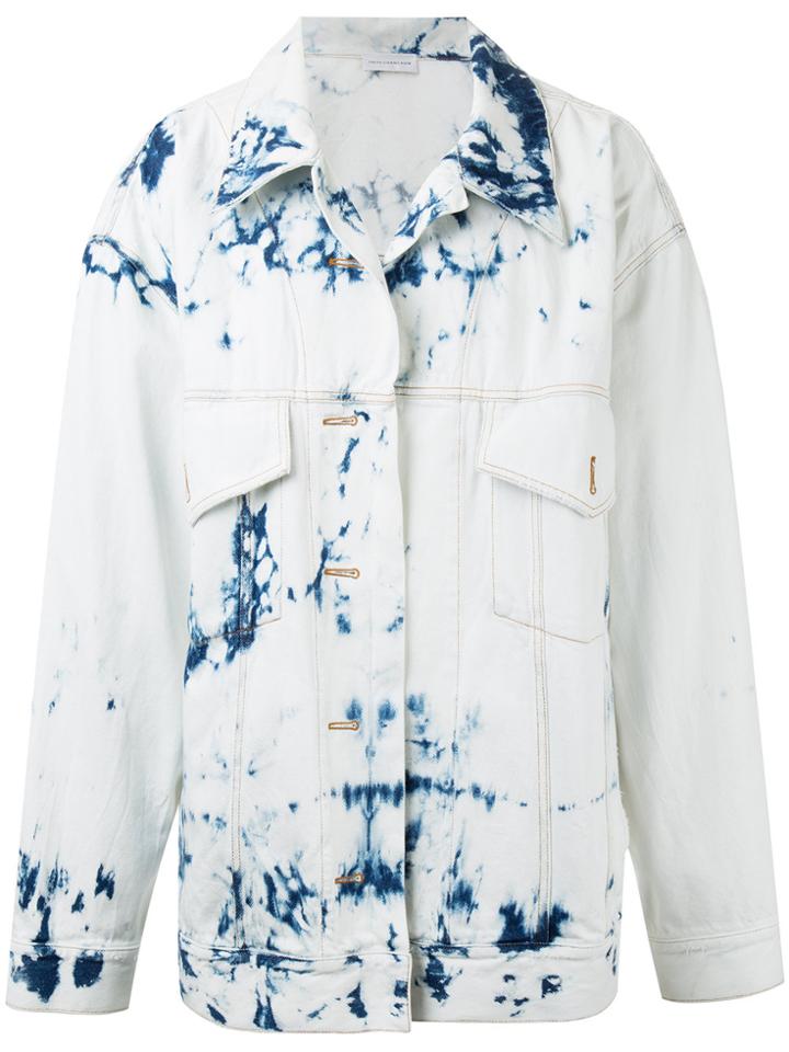 Faith Connexion Denim Oversized Tie Dye Jacket - White