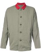 Casey Casey Contrast Collar Creased Jacket - Green