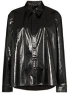 We11done Python Print Collared Shirt - Black