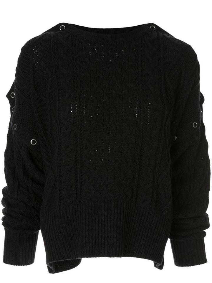 Maison Mihara Yasuhiro Cable Knit Slouchy Jumper - Black