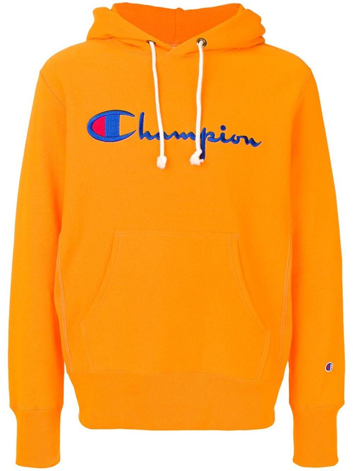 Champion Embroidered Logo Hoodie - Orange