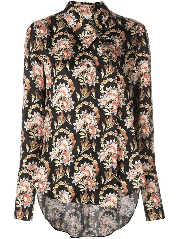 Oscar De La Renta Floral Print Shirt - Black