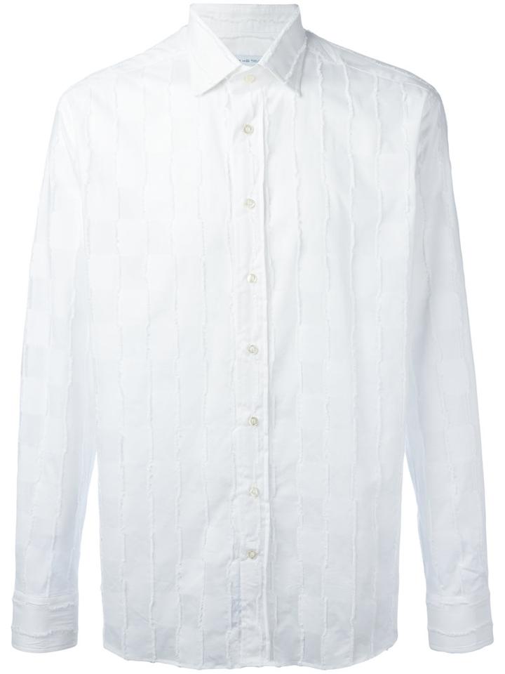 Etro Checked Shirt, Men's, Size: 41, White, Cotton