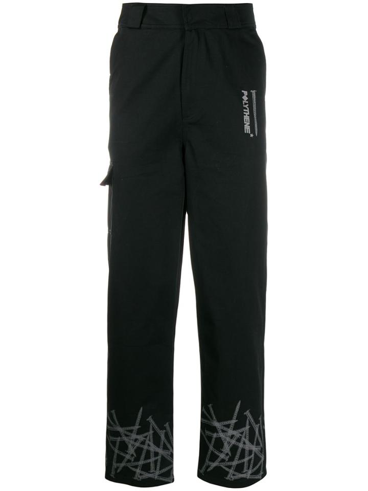 Polythene* Optics Straight Leg Cargo Trousers - Black