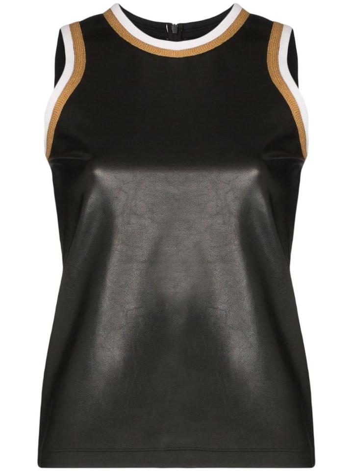 Markoo Leather-effect Tank Top - Black