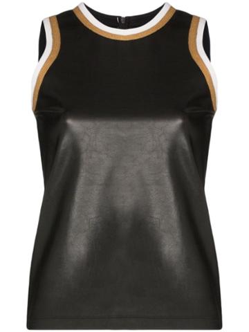 Markoo Leather-effect Tank Top - Black
