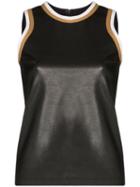Markoo Leather-effect Tank Top - Black