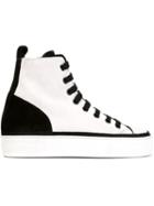 Ann Demeulemeester Contrast Panel Lace Up Hi-top Sneakers