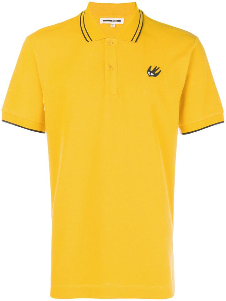 Mcq Alexander Mcqueen Swallow Patch Polo Shirt - Yellow & Orange