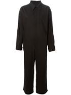 Yohji Yamamoto Front Back Zip Overalls, Women's, Size: 2, Black, Cotton