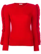 P.a.r.o.s.h. Ruffle Sleeve Sweater - Red