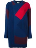 Kenzo K Intarsia Sweater Dress, Women's, Size: Small, Blue, Wool