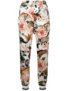 Shirtaporter Floral Fitted Trousers - White