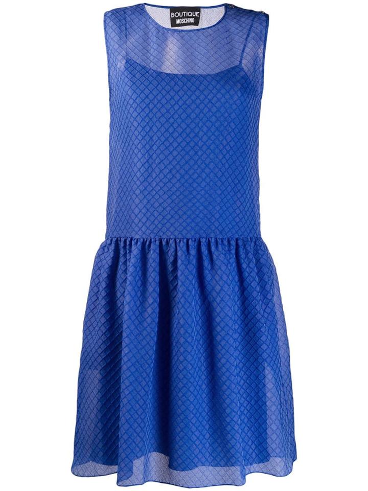 Boutique Moschino Lattice Jacquard Dress - Blue
