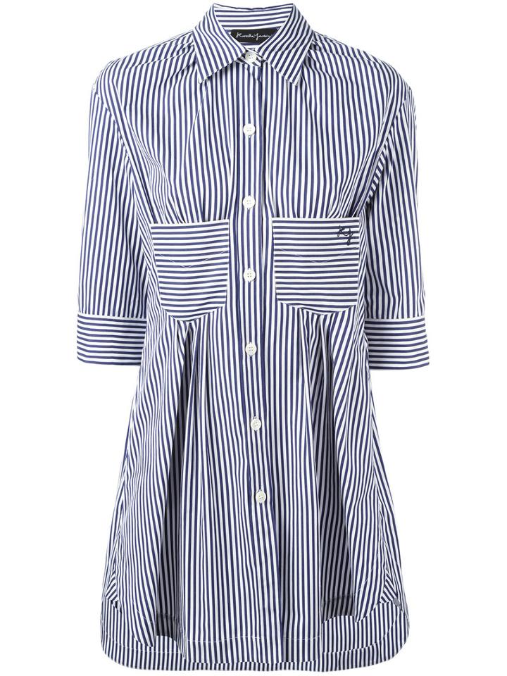 Rossella Jardini Striped Shirt Dress, Women's, Size: 40, Blue, Cotton