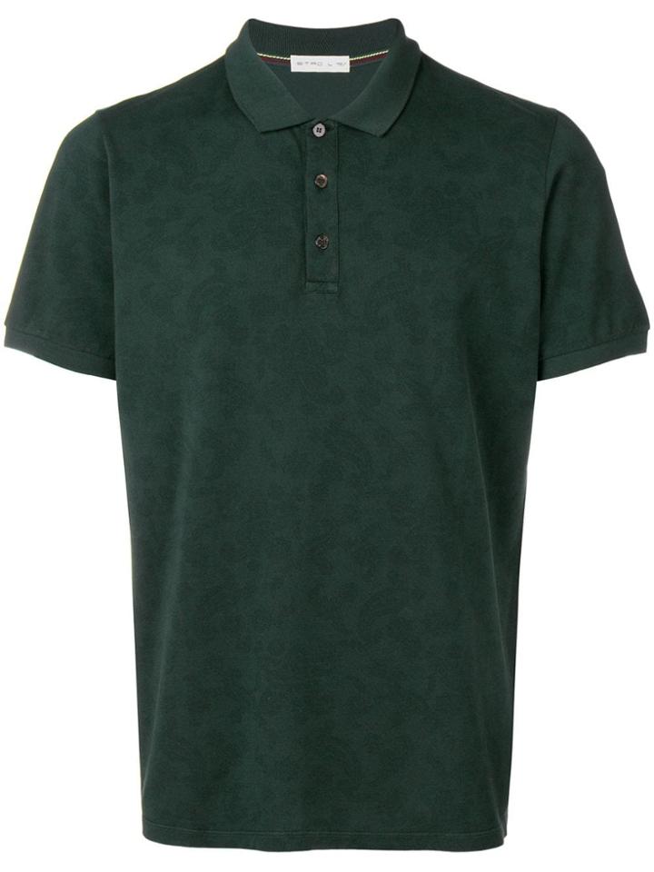 Etro Paisley Print Polo Shirt - Green